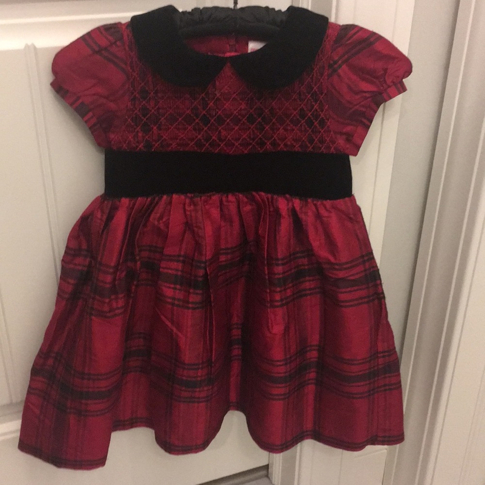 Red and black Christmas party dress